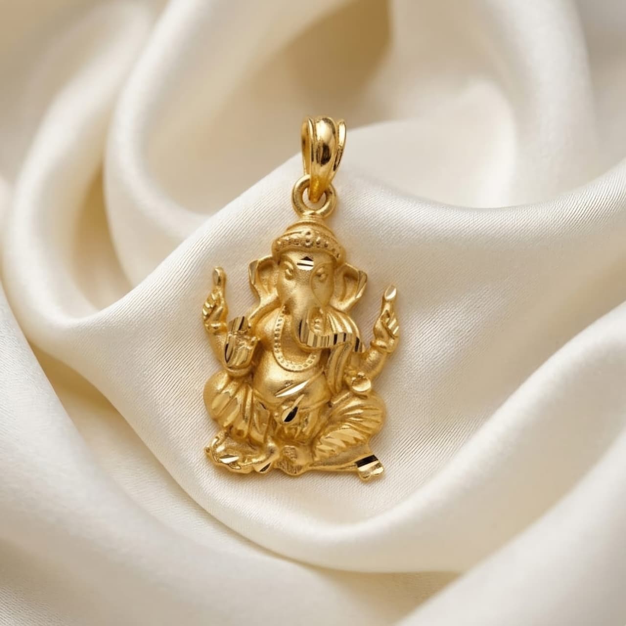 Gold Polish Lord Ganesh Locket – Divine Ganesha Pendant for Men & Women