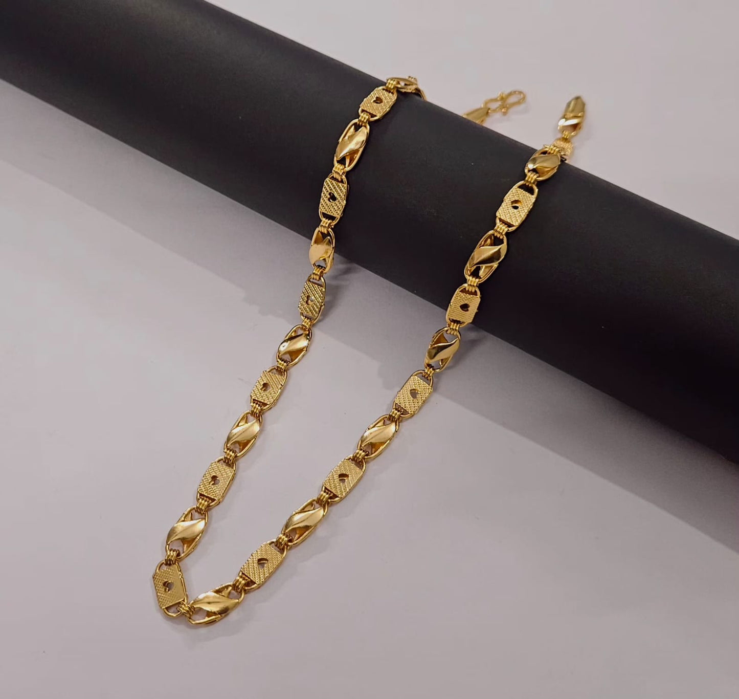 Gold plated Biscuit design chain - Code VO18