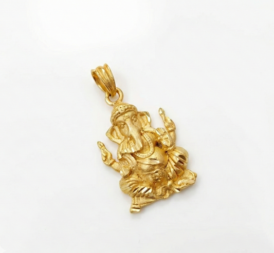 Gold Polish Lord Ganesh Locket – Divine Ganesha Pendant for Men & Women