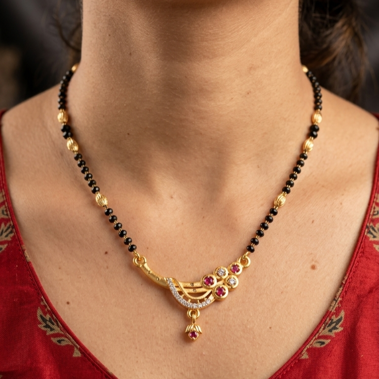 Ruby Curve Mangalsutra – VO11