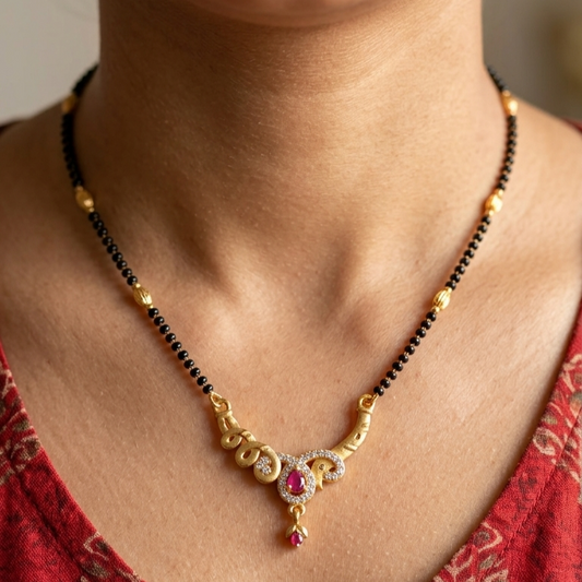 Ruby Swirl Mangalsutra – VO16
