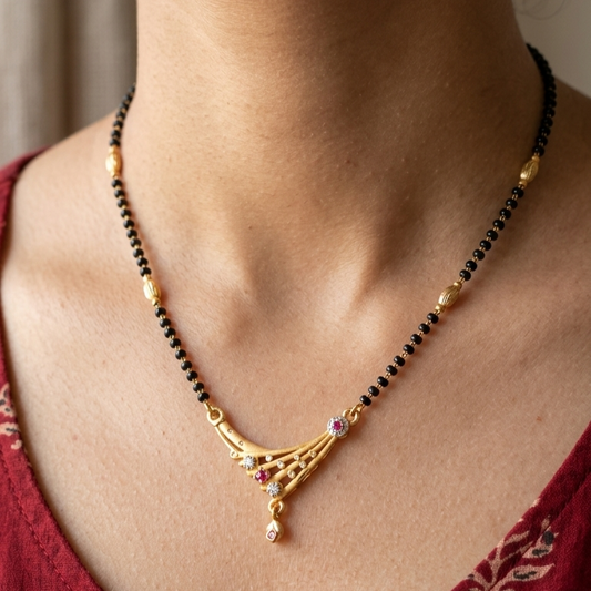 Floral Fan Mangalsutra – VO10