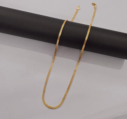18 KRT Gold Plated Silk Chain for Men & Women | Daily Wear Chain [ With 18 KRT Holmark ] - Code - VO01