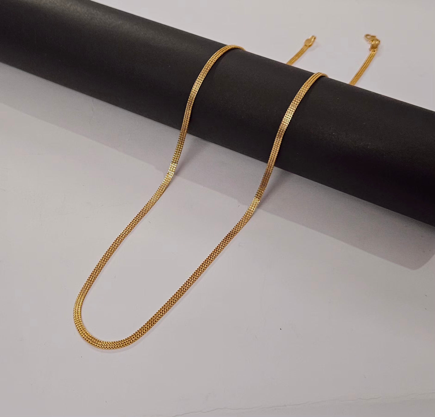 18 KRT Gold Plated Silk Chain for Men & Women | Daily Wear Chain [ With 18 KRT Holmark ]