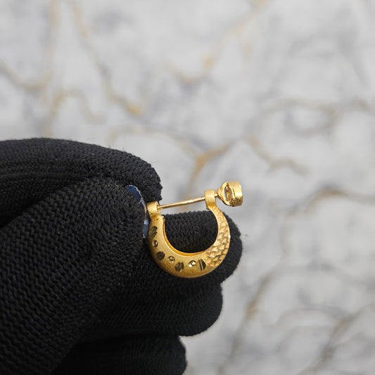 18k Gold Plated Hammered Bali