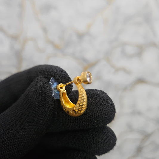 18k Gold Plated Hammered Bali
