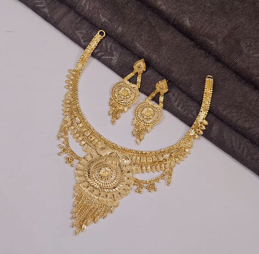 Traditional Gold Finish Necklace Set - Code 003