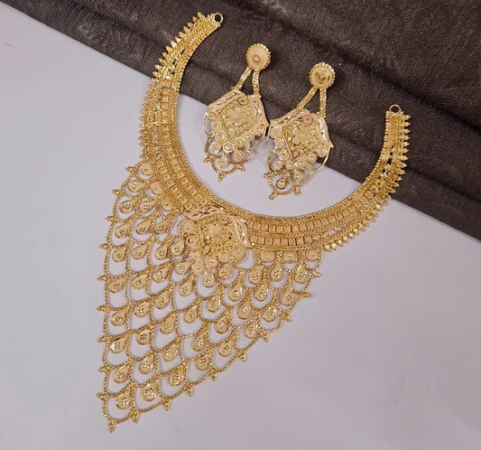 Antique Gold Polish Necklace - Code 005