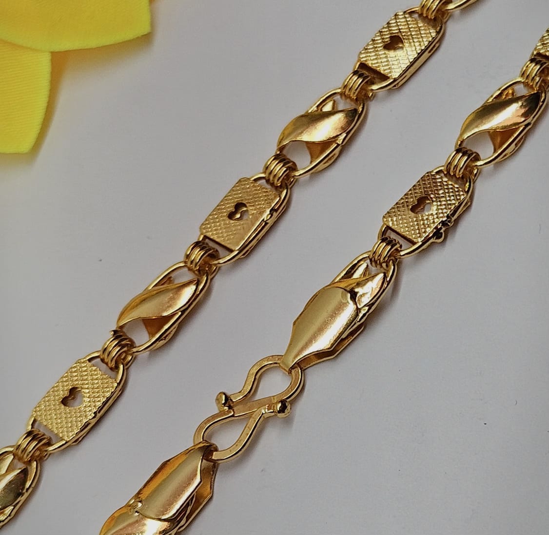 Gold plated Biscuit design chain - Code VO18