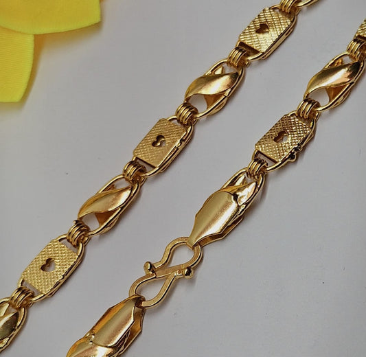 Gold plated Biscuit design chain - Code VO18