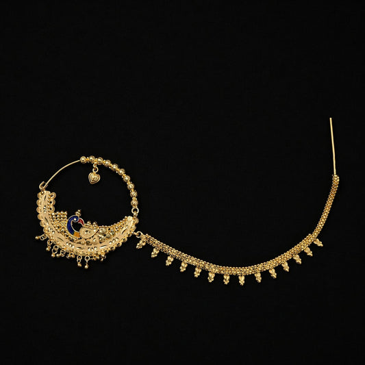 Gold plated peacock Nath for women - Code -VO02