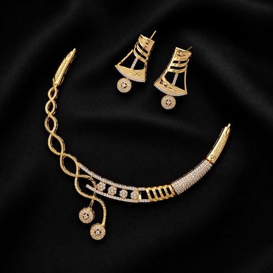 Elegant Twist Designer Necklace Set – Code: VO04
