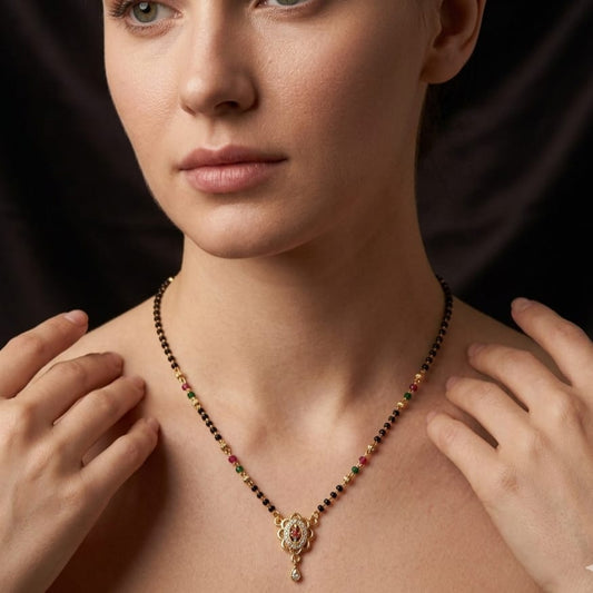 Floral Pendant Lightweight Mangalsutra – Code – VO04