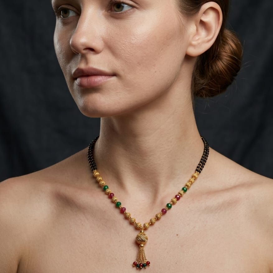 Royal Multicolor Bead Mangalsutra  - Code - VO01