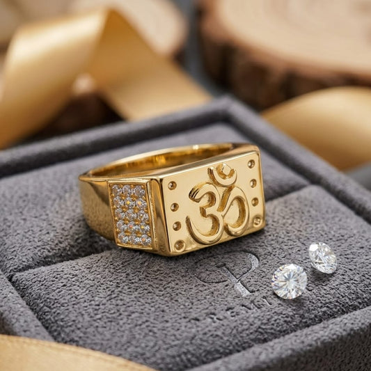 Om Symbol Gold Statement Ring – Code VO10