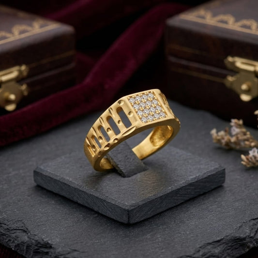 Diamond Grid Designer Gold Ring – Code VO06