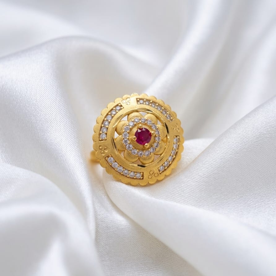 Regal Mandala Ruby Statement Ring – Code: VO04