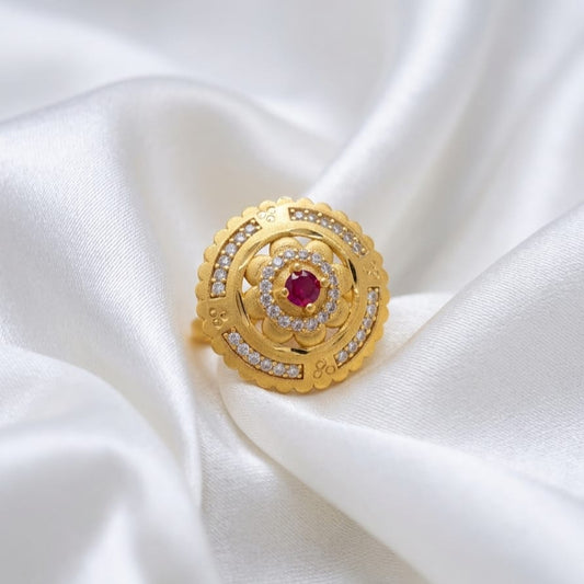 Regal Mandala Ruby Statement Ring – Code: VO04