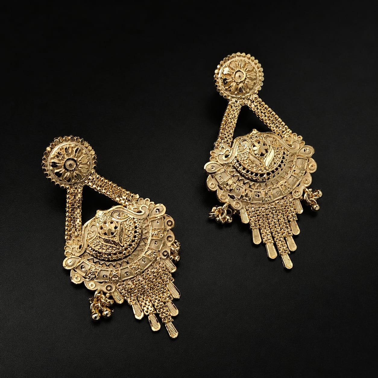 Vintage Peacock Fan Pendant Necklace Set