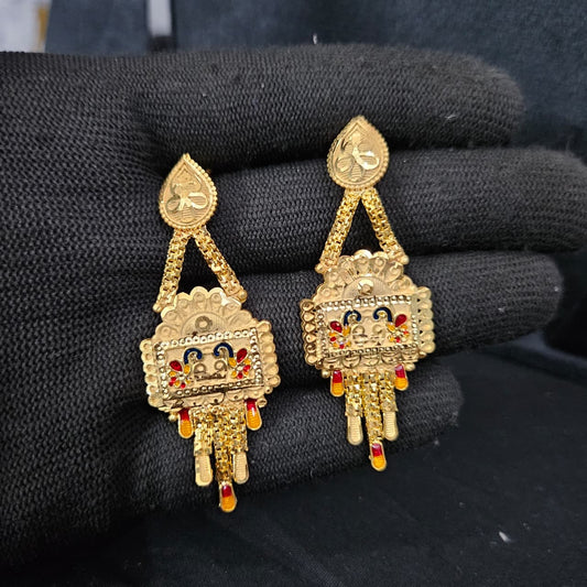 Meenakari Heritage Rectangle Pendant Necklace Set