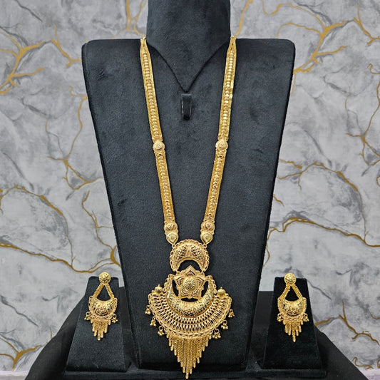 Maharani Floral Antique Long Necklace Set