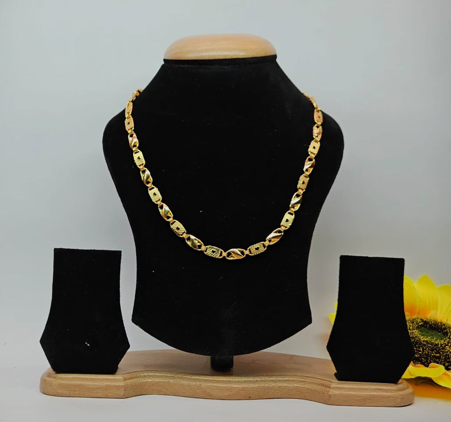 Gold plated Biscuit design chain - Code VO18