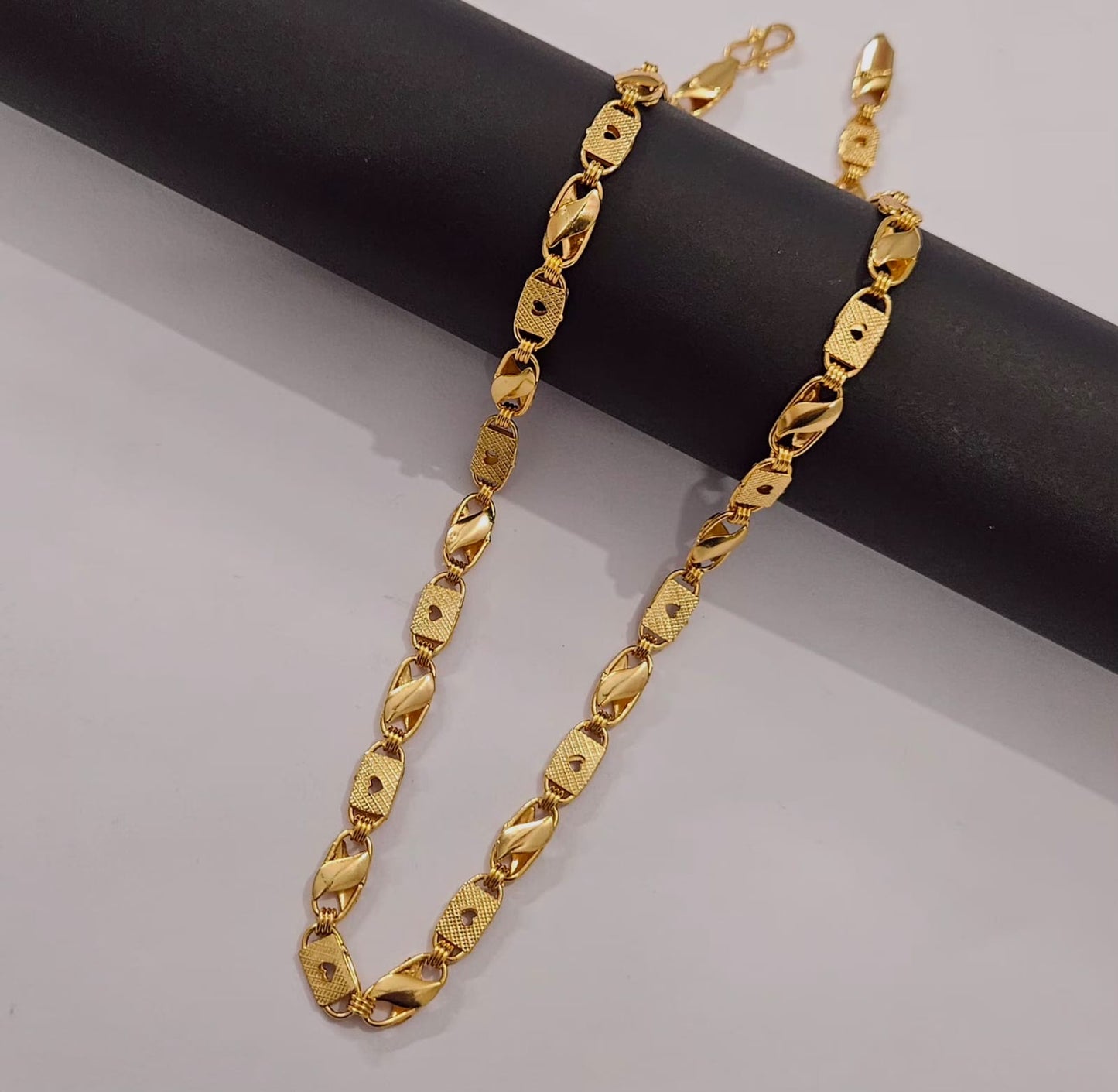 Gold plated Biscuit design chain - Code VO18