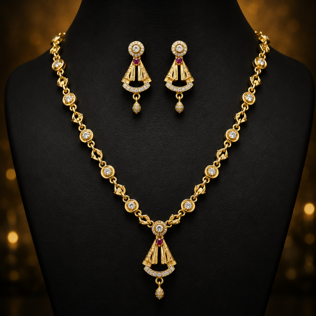 Radiant Aura Diamond Neckset - Code - VO09