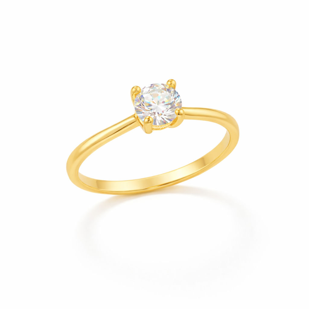 Aurora Luxe Ring – 18K Gold Plated Ring for Girls with Premium Ring Box | Best for Gifting & Proposal | V Ornaments
