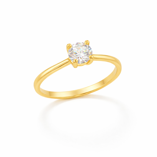 Aurora Luxe Ring – 18K Gold Plated Ring for Girls with Premium Ring Box | Best for Gifting & Proposal | V Ornaments