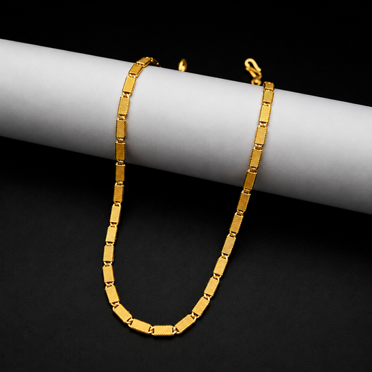 Gold plated Biscuit Link Chain – VO19