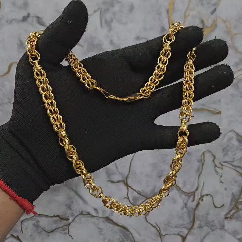 Gold finish royal hollow chain VO11