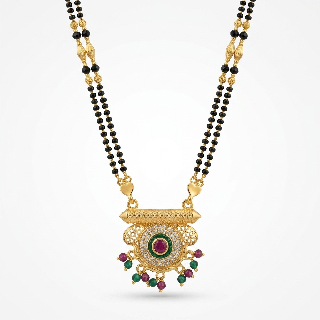 Target Motif Gold Plated Dori Mangalsutra - VO03