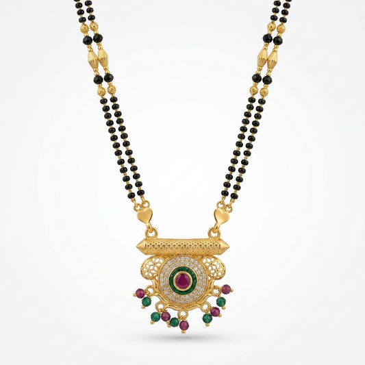 Target Motif Gold Plated Dori Mangalsutra - VO03